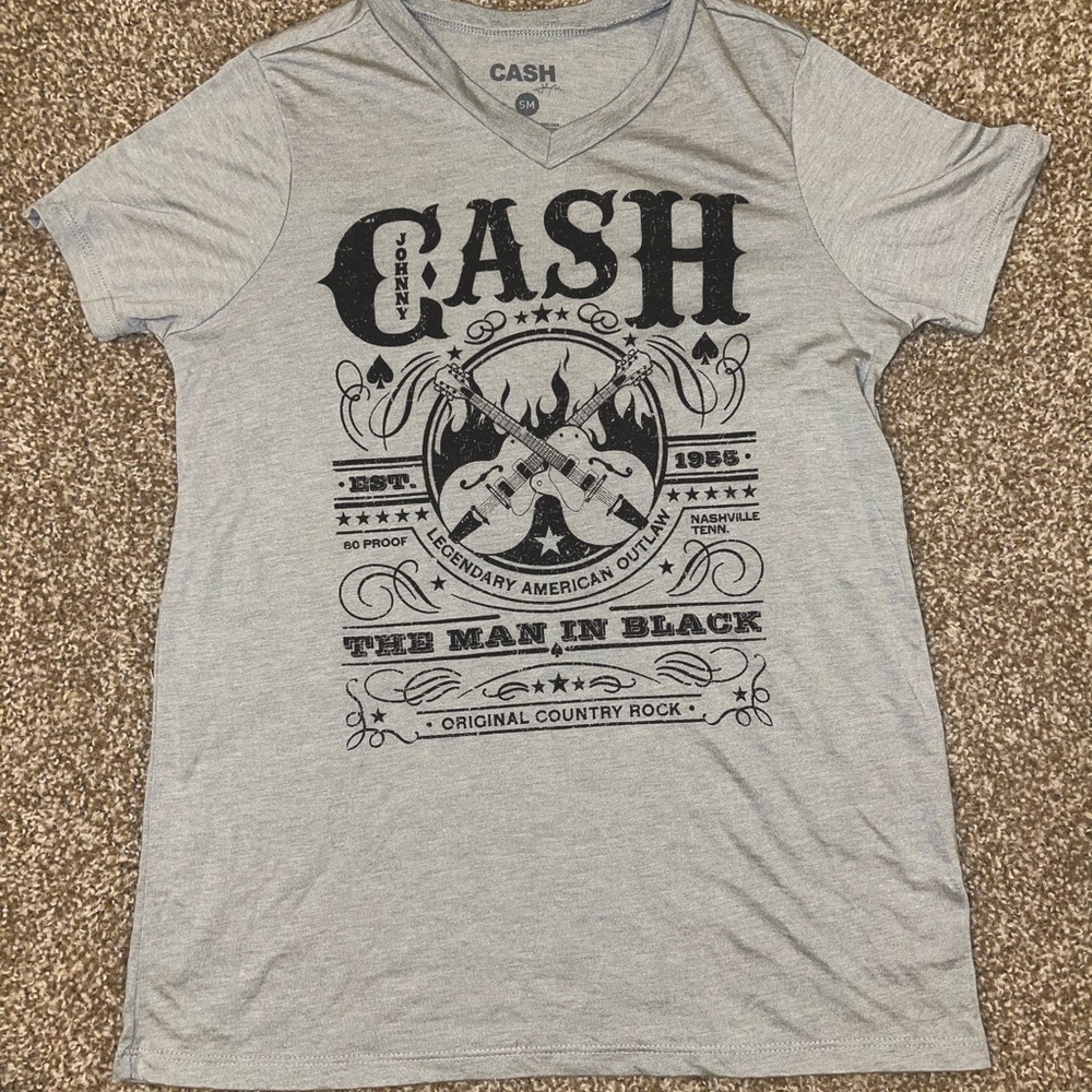 Size small Grey Johnny Cash Graphic Tee